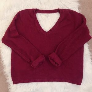 Burgundy Knitted Sweater